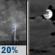 Saturday Night: Slight Chance Showers And Thunderstorms then Mostly Cloudy